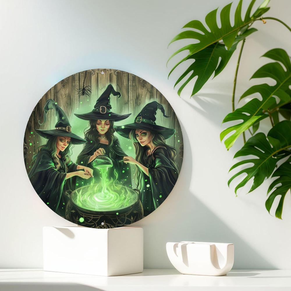 Cauldron Witch Metal Sign Halloween Home Decor-MoonChildWorld