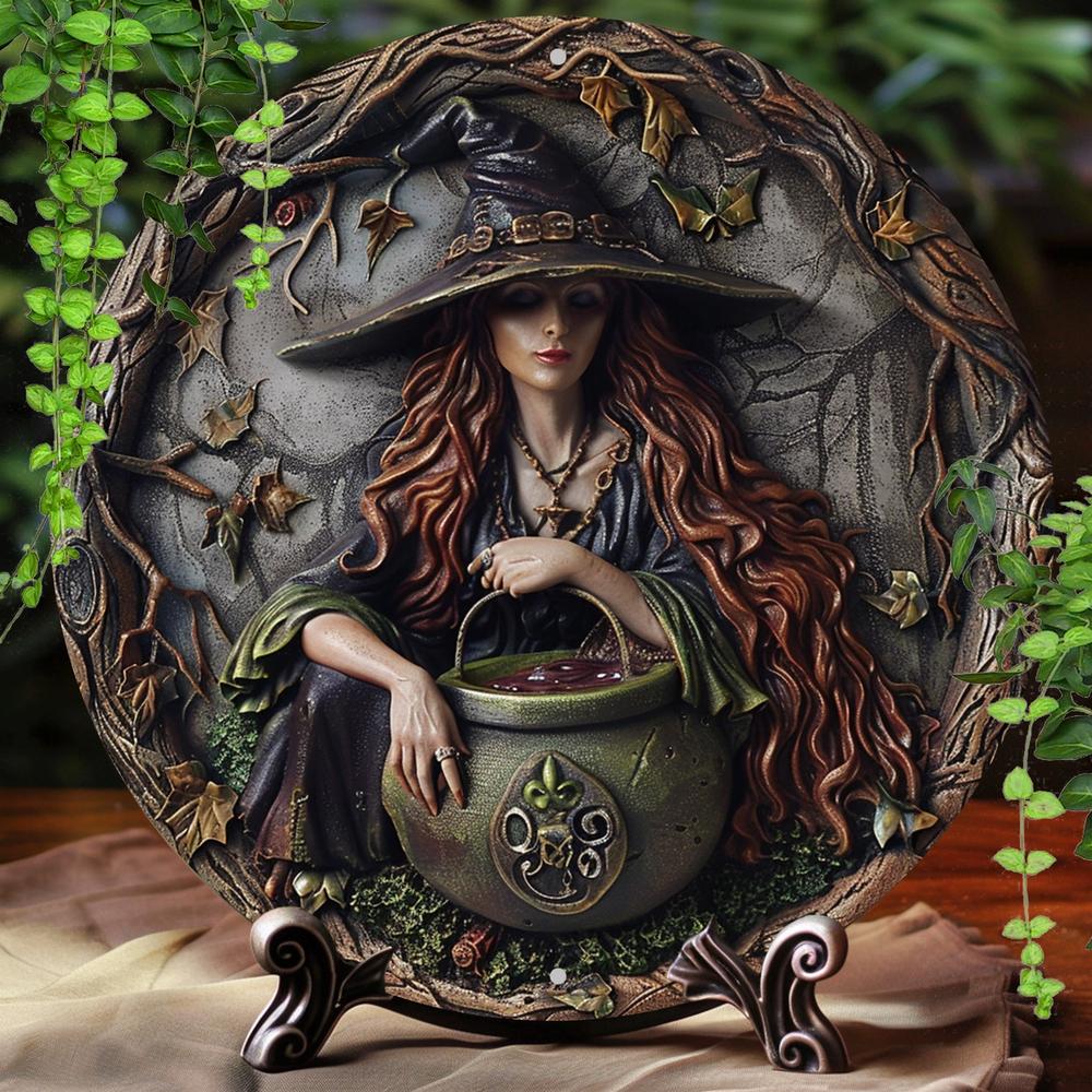Cauldron Witch Wall Art Witchcraft Metal Sign For Halloween Witchy Wall Decor-MoonChildWorld
