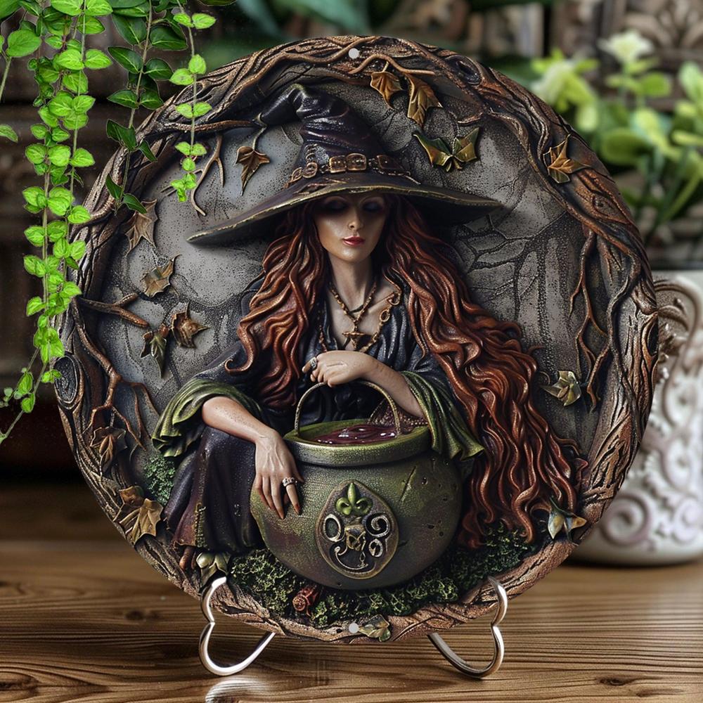 Cauldron Witch Wall Art Witchcraft Metal Sign For Halloween Witchy Wall Decor-MoonChildWorld