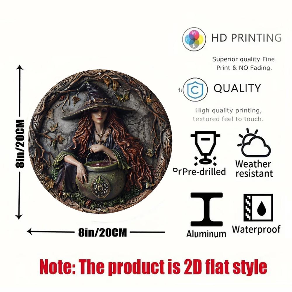 Cauldron Witch Wall Art Witchcraft Metal Sign For Halloween Witchy Wall Decor-MoonChildWorld