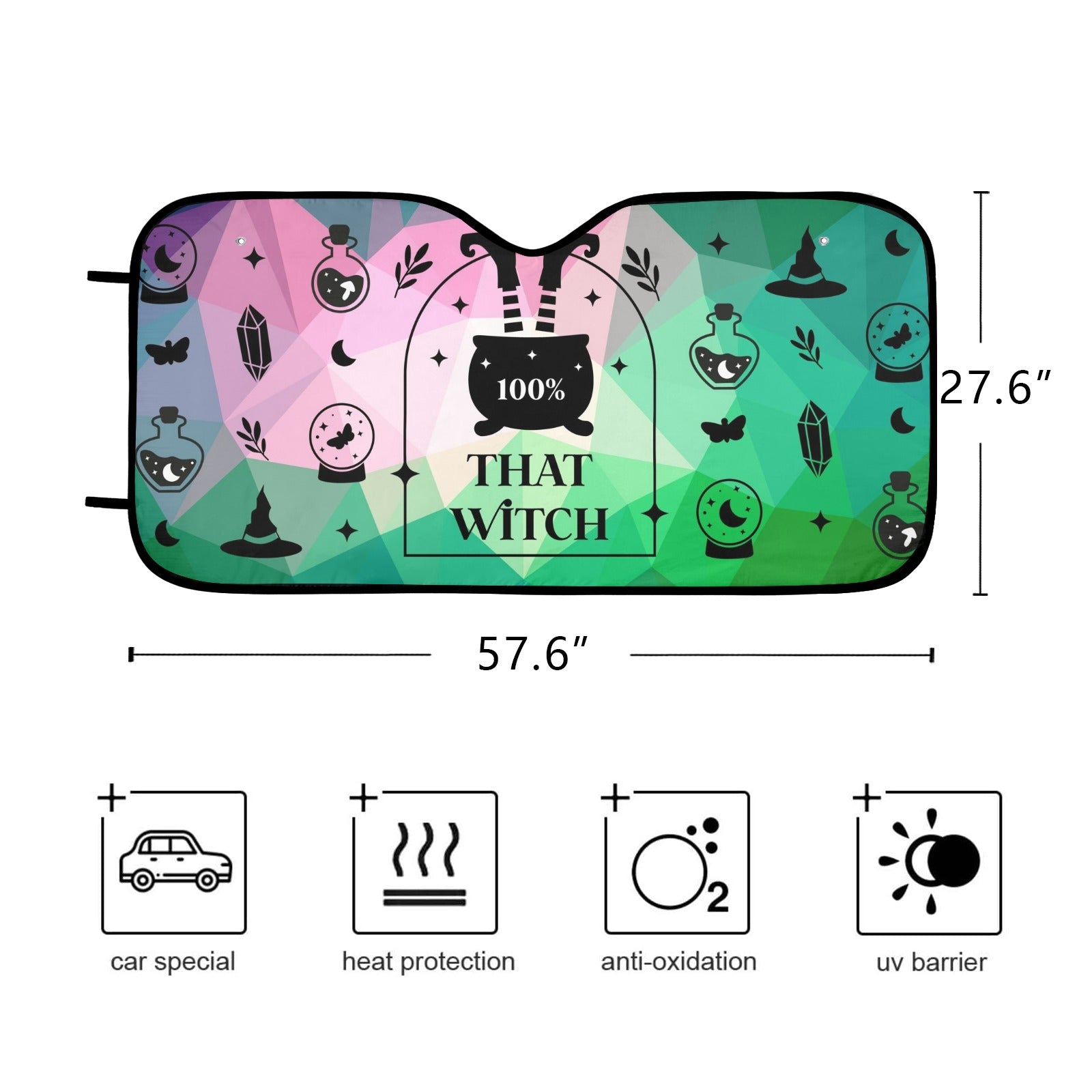Cauldron Witchy Car Sun Shade-MoonChildWorld