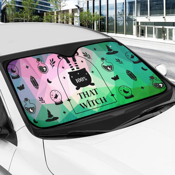 Cauldron Witchy Car Sun Shade-MoonChildWorld