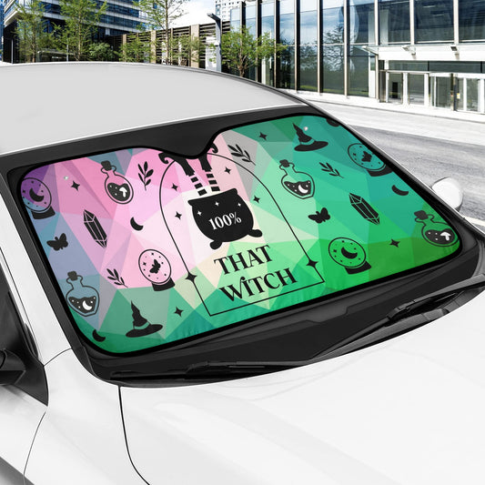 Cauldron Witchy Car Sun Shade-MoonChildWorld