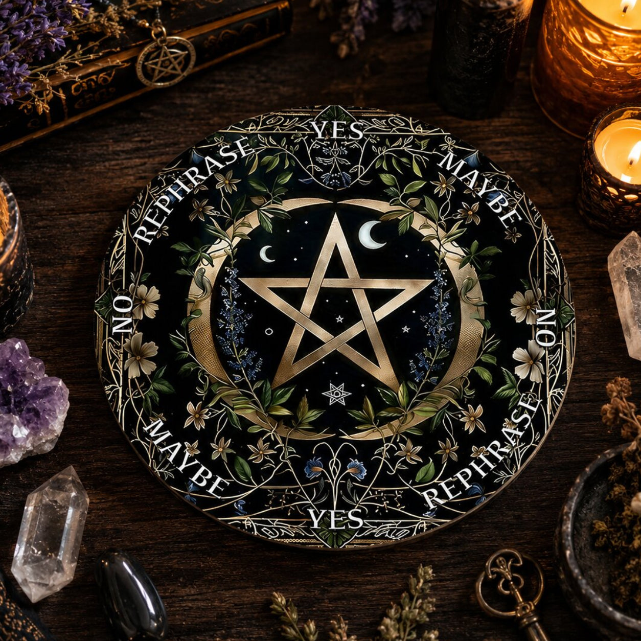 Celestial Moon Pendulum Board for Ritual Divination-MoonChildWorld