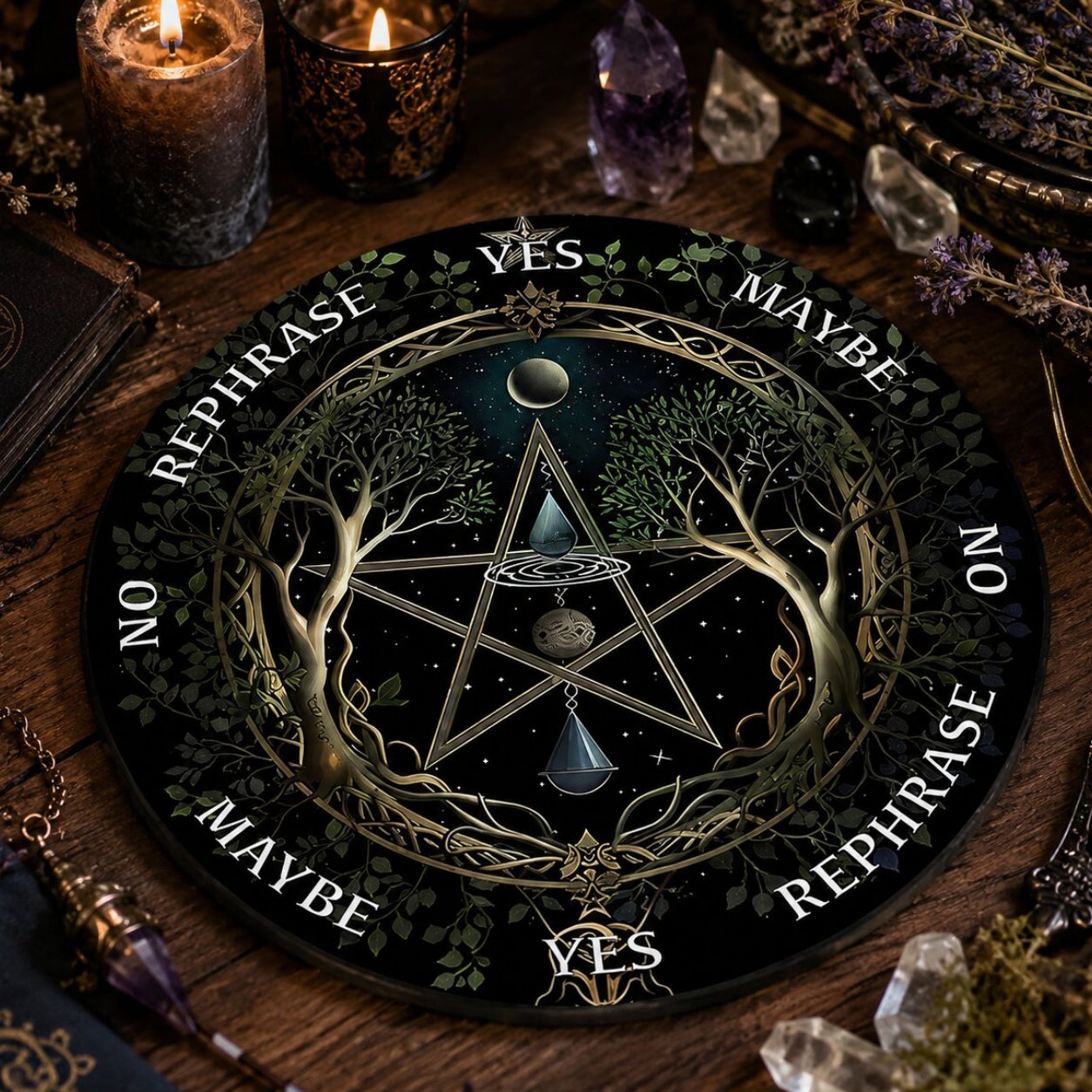 Celestial Moon Pendulum Board for Ritual Divination-MoonChildWorld