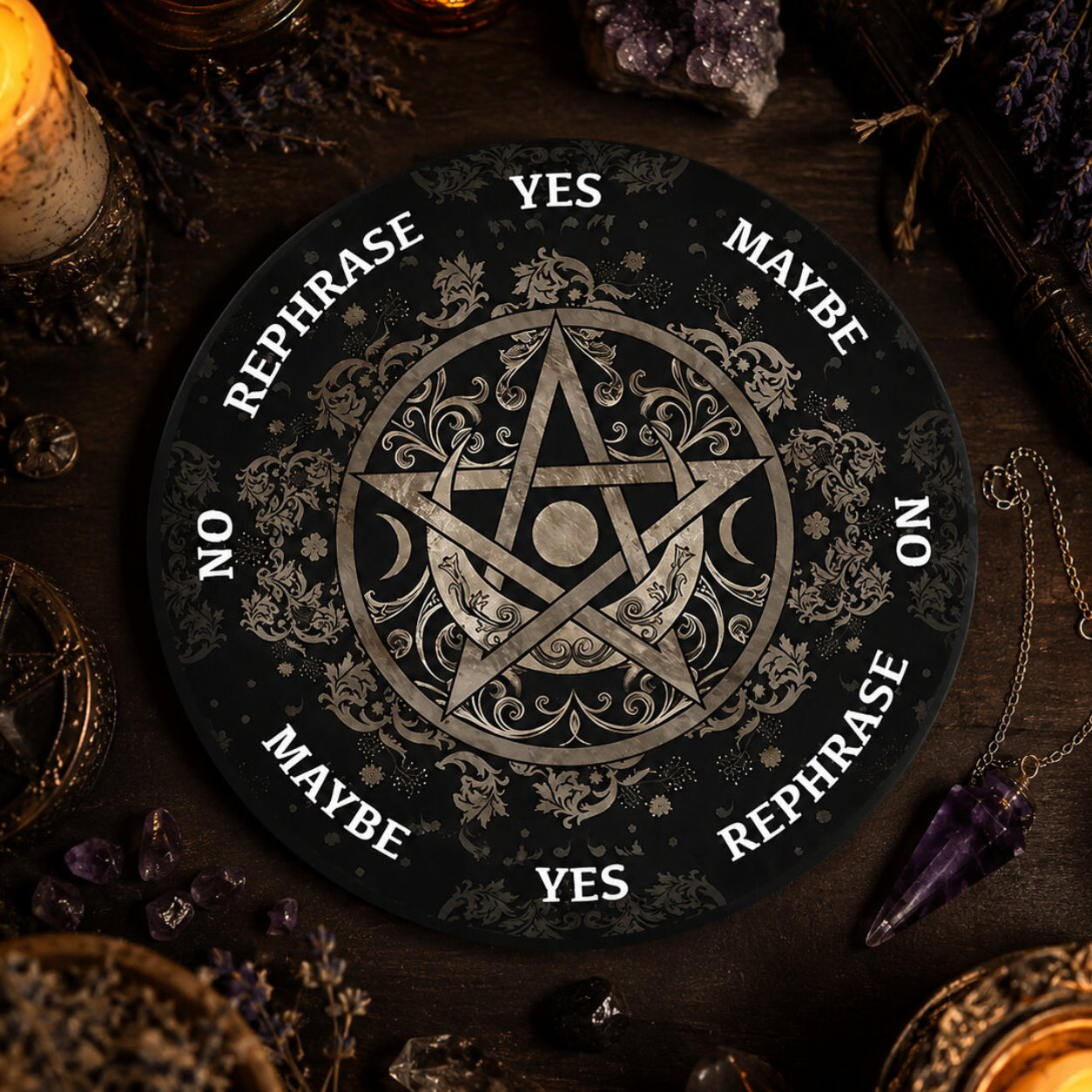 Celestial Moon Pendulum Board for Ritual Divination-MoonChildWorld