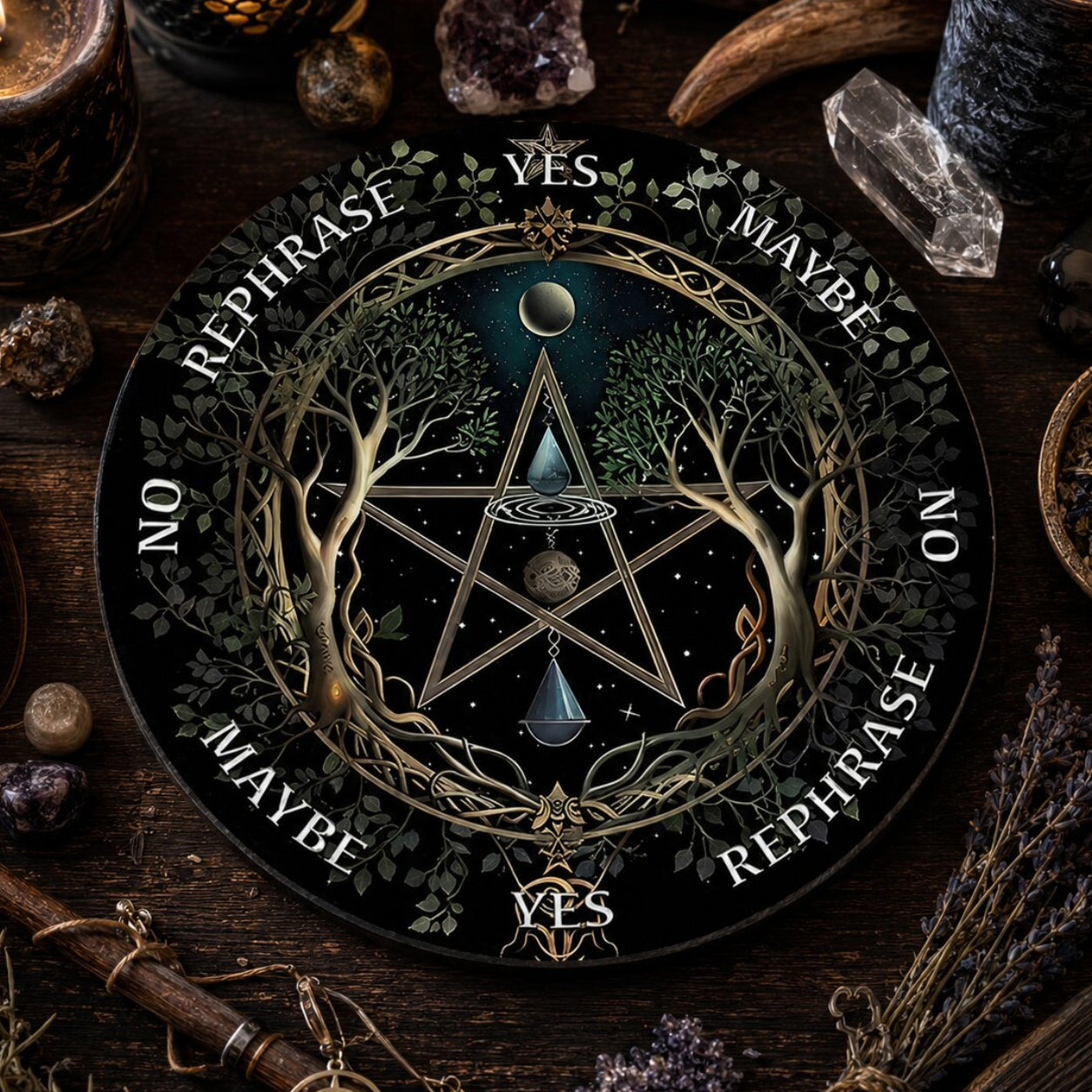 Celestial Moon Pendulum Board for Ritual Divination-MoonChildWorld
