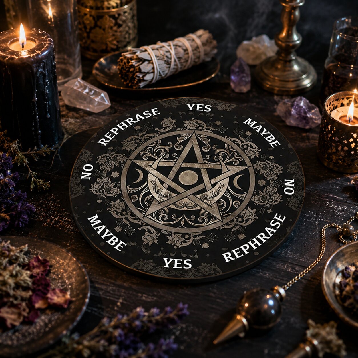 Celestial Moon Pendulum Board for Ritual Divination-MoonChildWorld