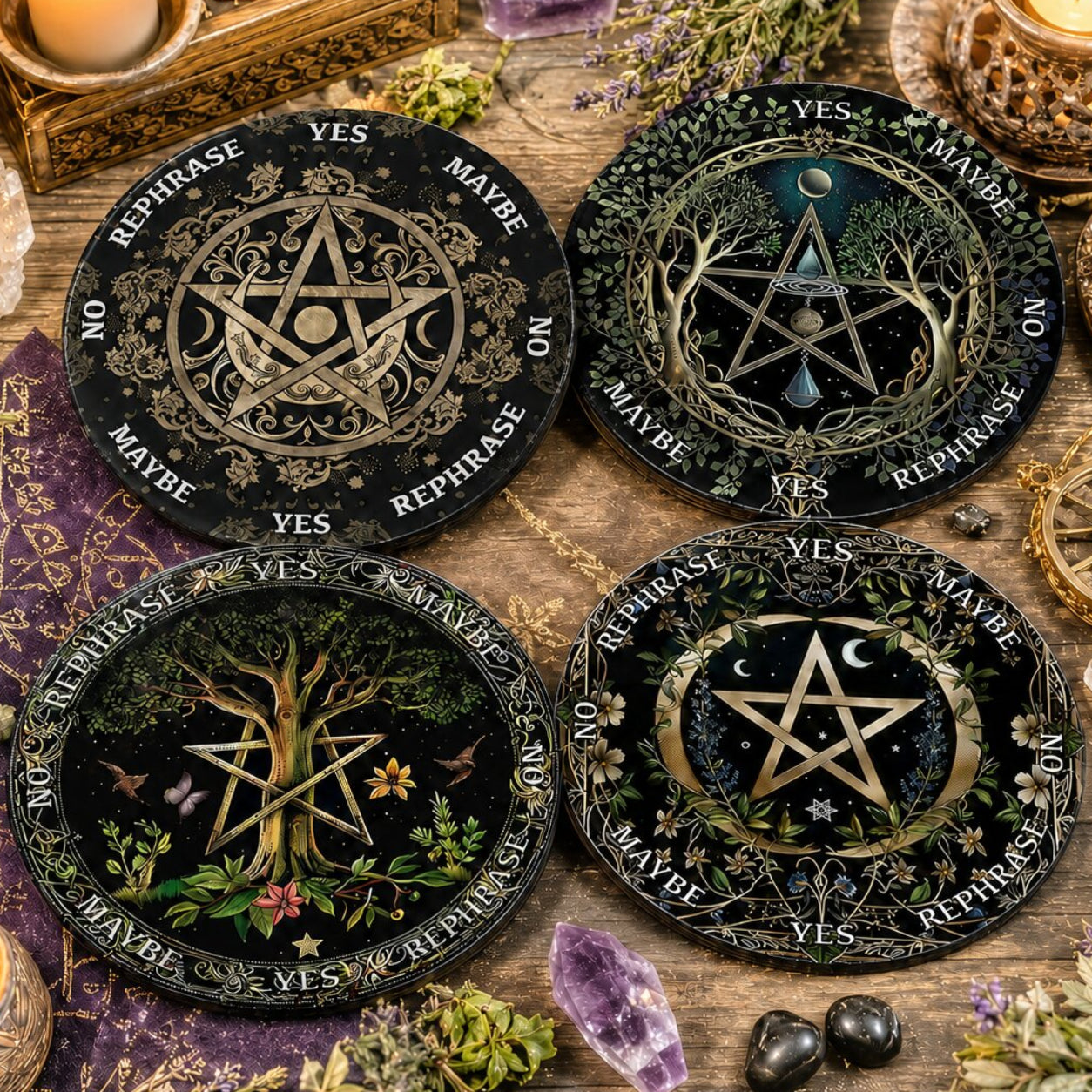 Celestial Moon Pendulum Board for Ritual Divination-MoonChildWorld