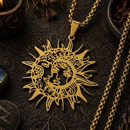 Celestial Moon Sun Goddess Necklace for Pagan Jewelry-MoonChildWorld