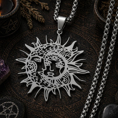 Celestial Moon Sun Goddess Necklace for Pagan Jewelry-MoonChildWorld