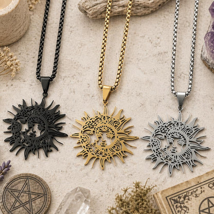 Celestial Moon Sun Goddess Necklace for Pagan Jewelry-MoonChildWorld