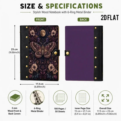 Celestial Moth Floral Moon Journal - floral moon journal - MoonChildWorld
