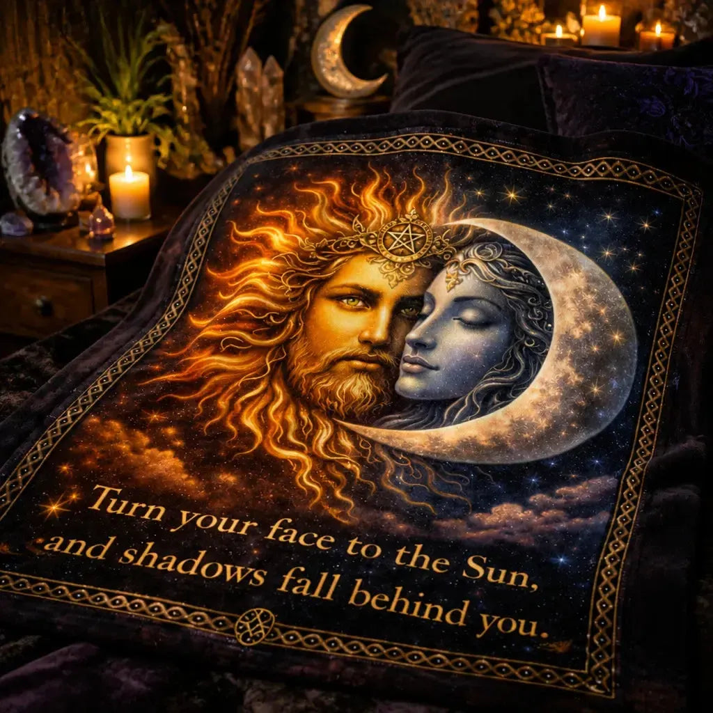 Celestial Sun Goddess & Moon Goddess Blanket for Wiccan and Pagan Home Decor_mockup_3.webp