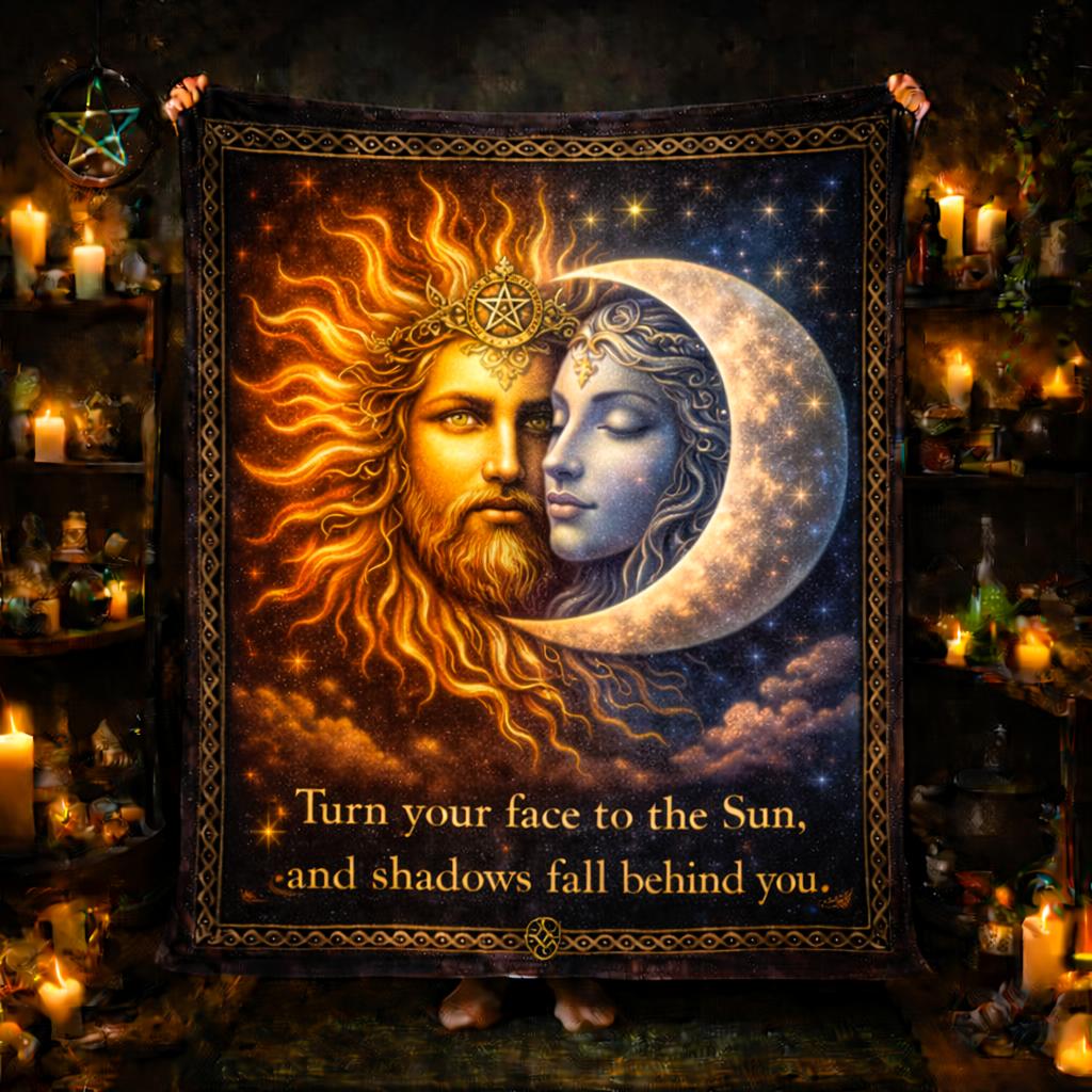 Celestial Sun Goddess & Moon Goddess Blanket for Wiccan and Pagan Home Decor-MoonChildWorld