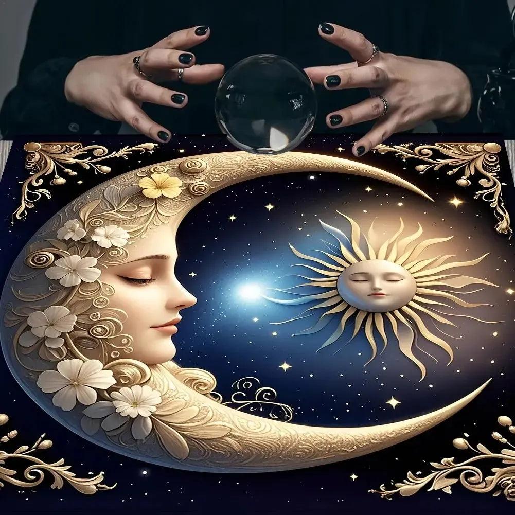 Celestial Sun Moon Altar Cloth Wicca Tablecloth For Spread Tarot Reading-MoonChildWorld