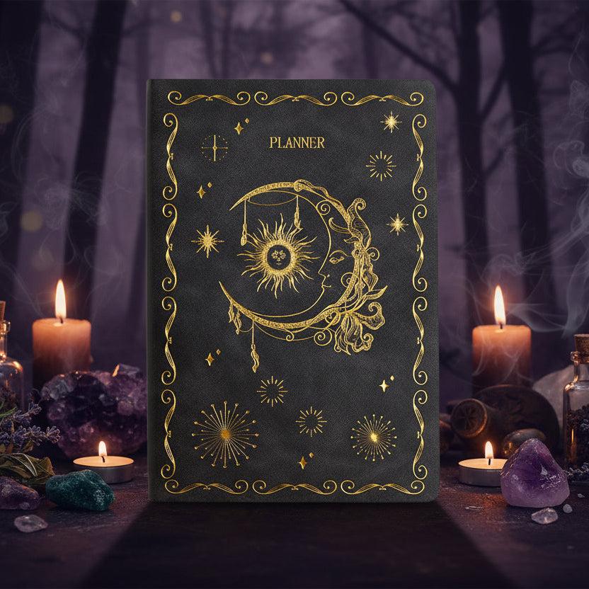 Celestial Sun & Moon Calendars Planner Handwriting Notebook For Wiccan Pagan-MoonChildWorld