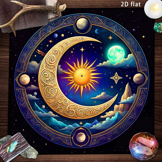 Celestial Sun Moon Mandala Tarot Altar Cloth-MoonChildWorld