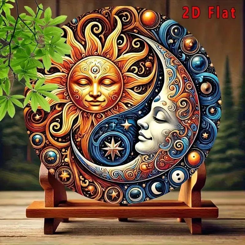 Celestial Sun Moon Metal Sign-MoonChildWorld