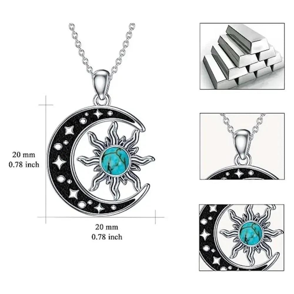 Celestial Sun Moon Pendant Necklace Wicca Pagan Jewelry-MoonChildWorld
