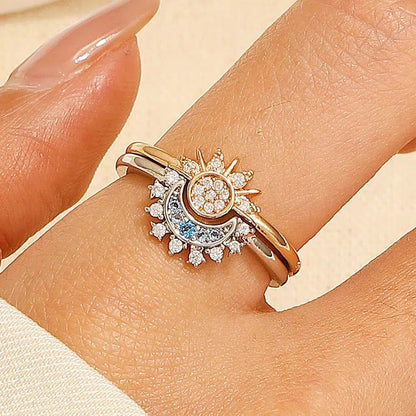 Celestial Sun Moon Ring Set-MoonChildWorld