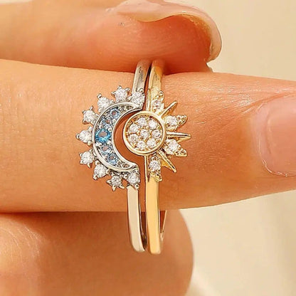 Celestial Sun Moon Ring Set-MoonChildWorld