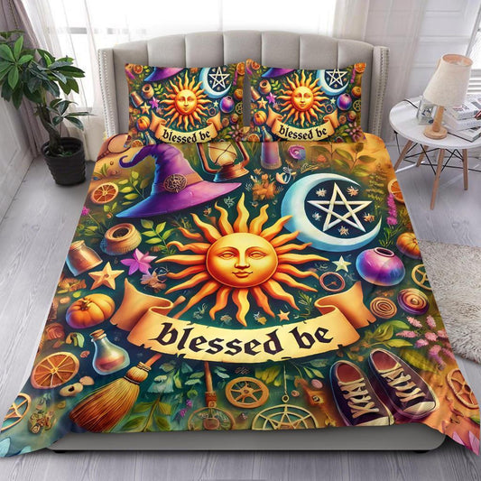 Celestial Sun Moon Wicca Bedding Set Pagan Home Decor-MoonChildWorld