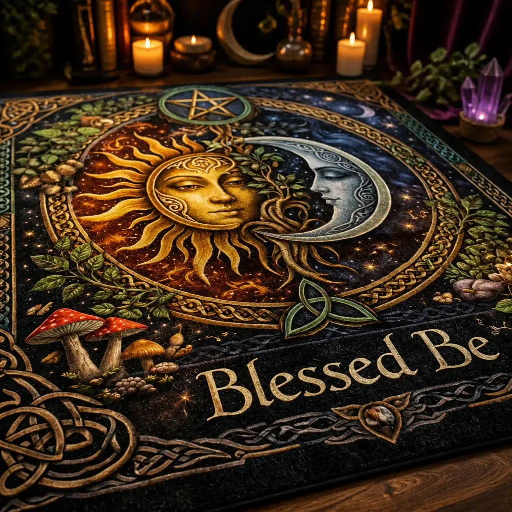 Celestial Sun and Moon Area Rug – Wicca Pagan Carpet for Witchy Room Decor_mockup_3.webp
