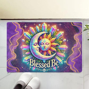 Celestial Sun and Moon Doormat Wicca Doormat for Pagan Home Decor-MoonChildWorld