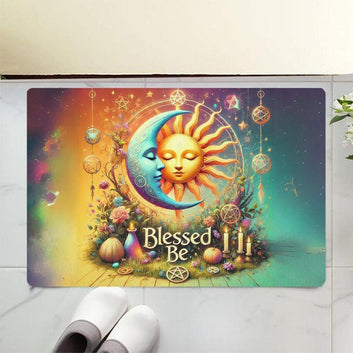 Celestial Sun and Moon Doormat Wicca Doormat for Pagan Home Decor-MoonChildWorld