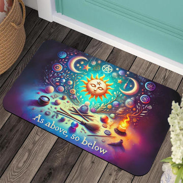Celestial Sun and Moon Doormat Wicca Doormat for Pagan Home Decor-MoonChildWorld