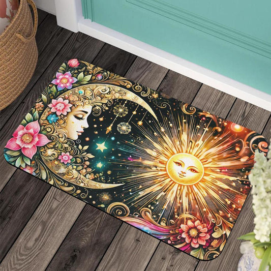 Celestial Sun and Moon Doormat Wicca Doormat for Pagan Home Decor-MoonChildWorld