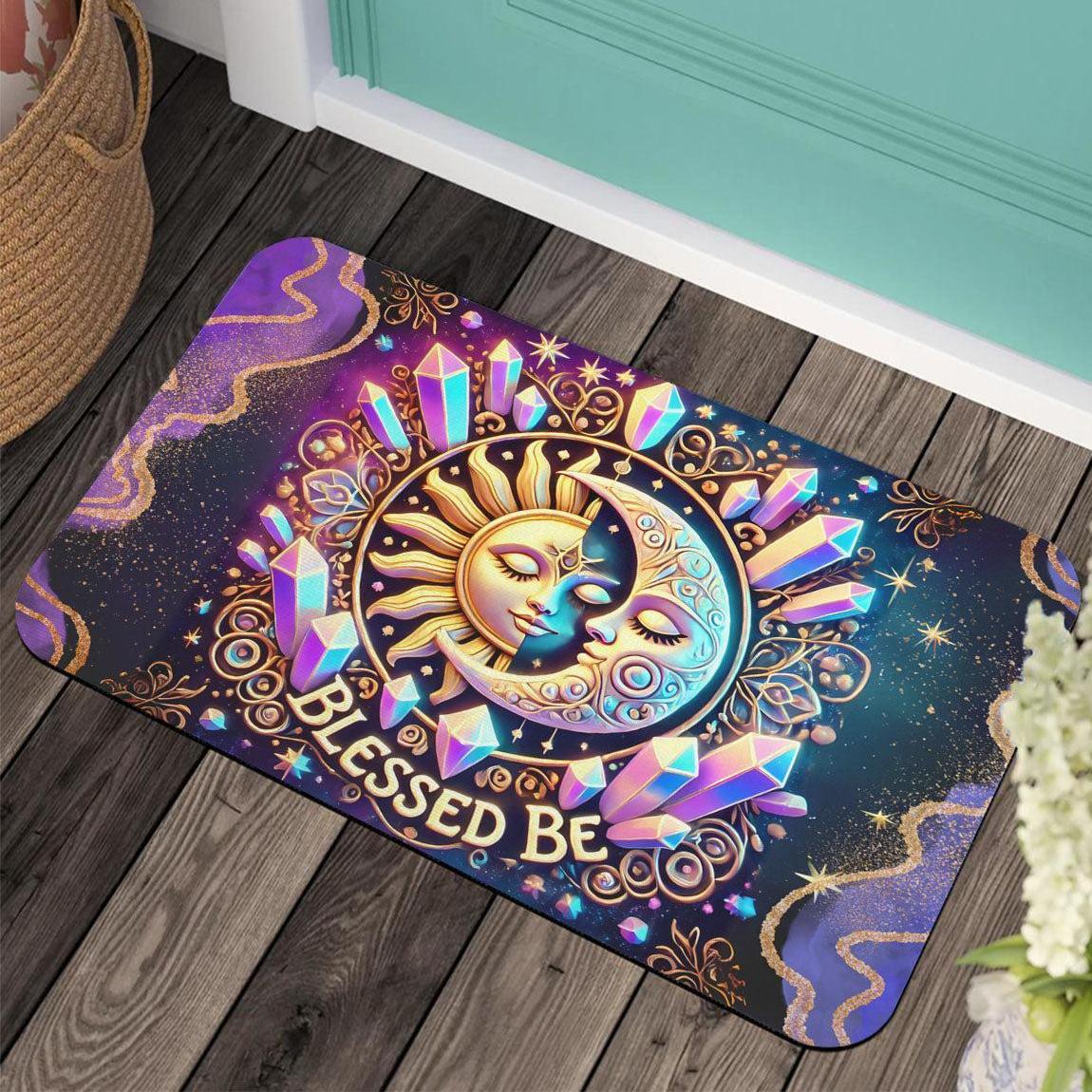Celestial Sun and Moon Doormat Wicca Doormat for Pagan Home Decor-MoonChildWorld