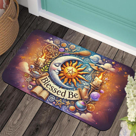 Celestial Sun and Moon Doormat Wicca Doormat for Pagan Home Decor-MoonChildWorld