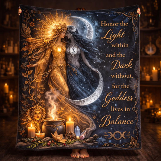 Celestial Sun and Moon Goddess Blanket for Wiccan and Pagan Yule Home Decor-MoonChildWorld