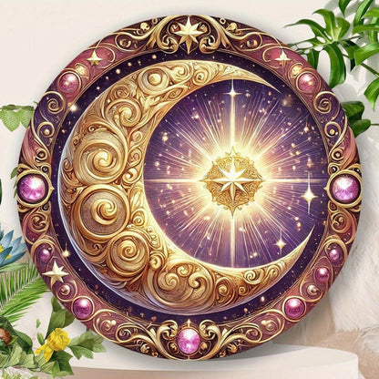 Celestial Sun and Moon Goddess Metal Sign Wicca Pagan Home Decor-MoonChildWorld