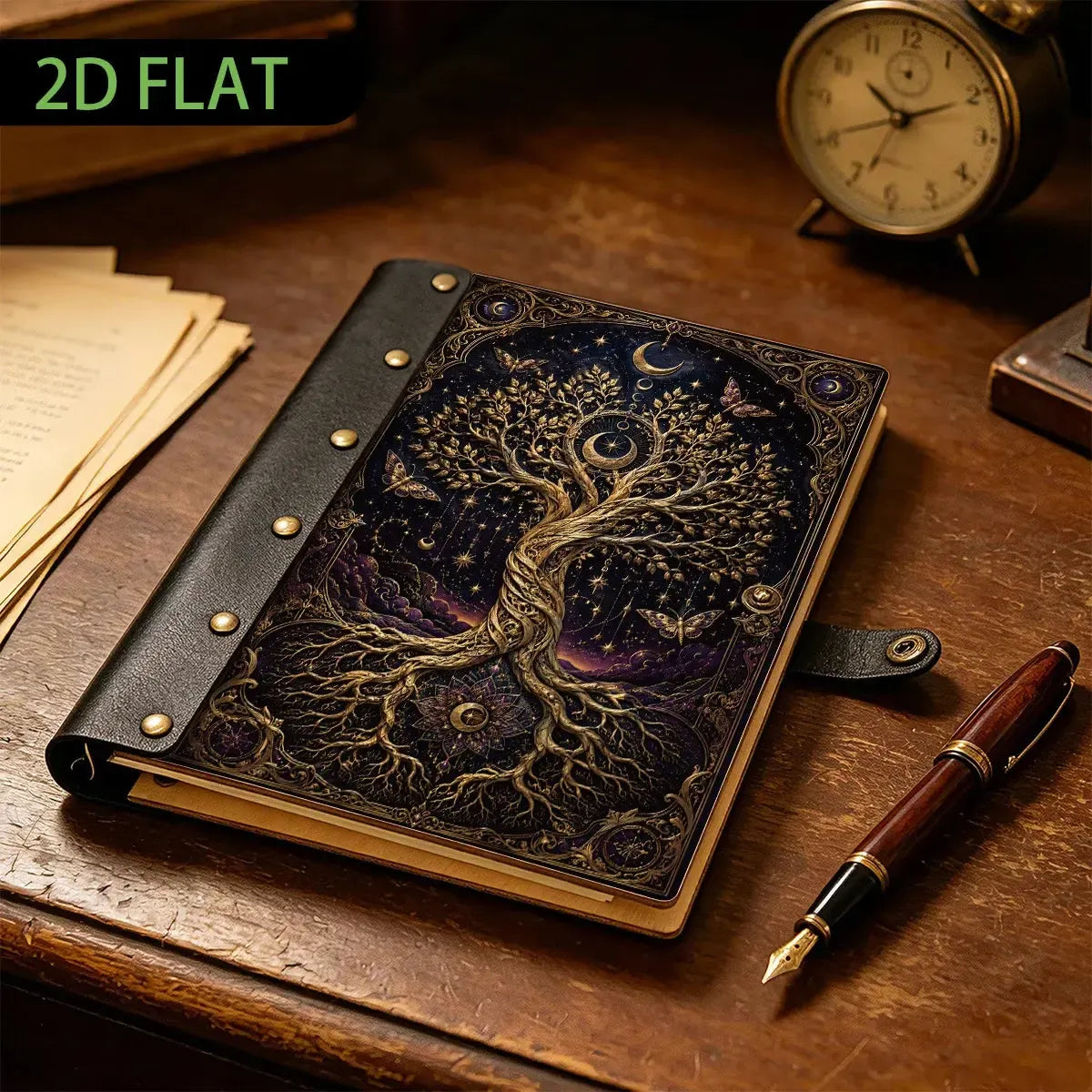 Celestial Tree of Life Moon Star Journal - grimoire notebook - MoonChildWorld