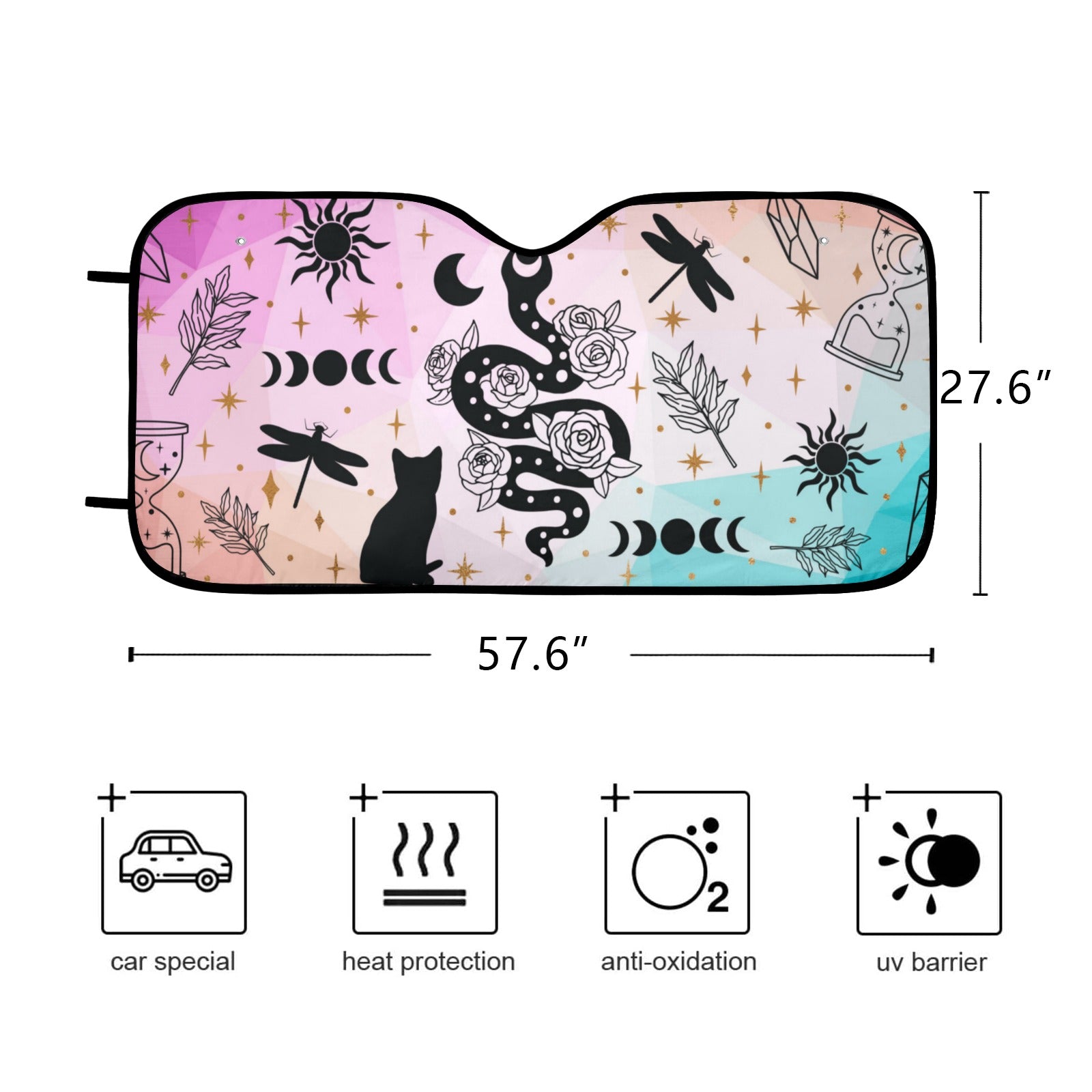Celestial Wicca Car Sun Shade-MoonChildWorld