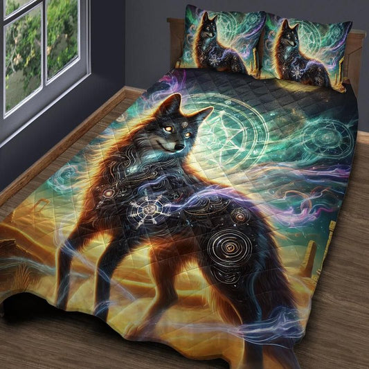 Celestial Wolf Quilt Bedding Set-MoonChildWorld