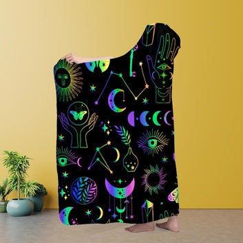 Celestial moon magic Hooded blanket