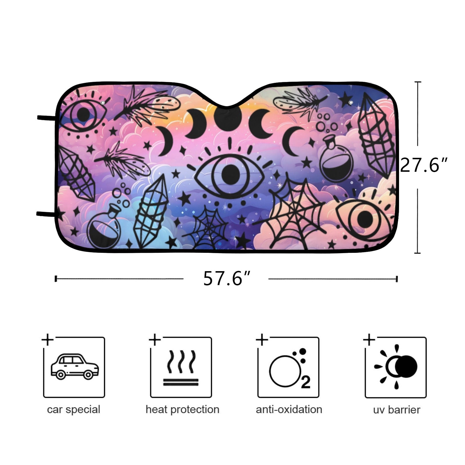 Celestial moon phases Car Sun Shade-MoonChildWorld