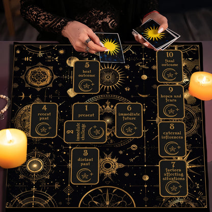 Celtic cross tarot cloth – celestial divination altar cloth and tarot mat