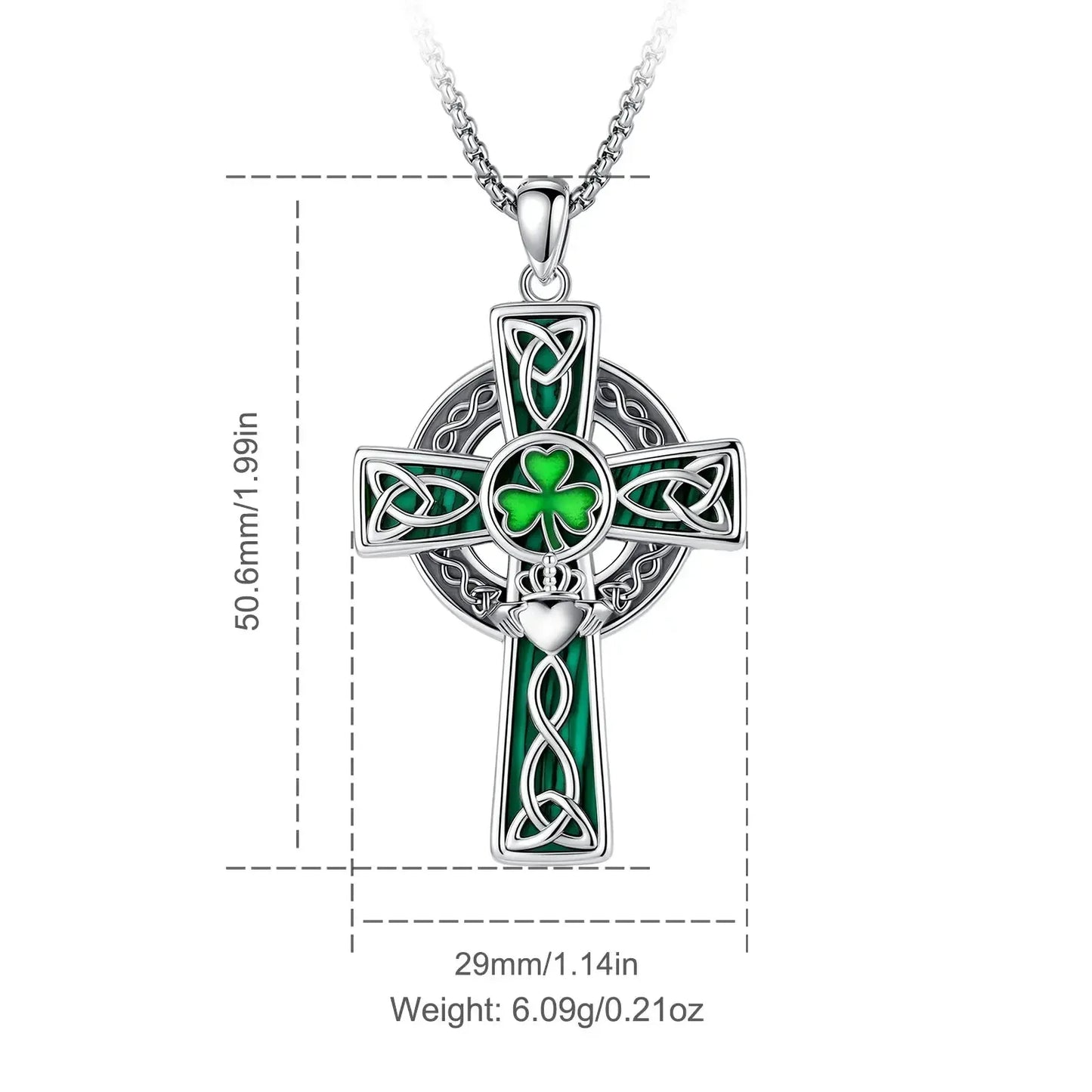 Celtic Cross Trinity Knot Necklace Shamrock Claddagh Amulet Pendant-MoonChildWorld