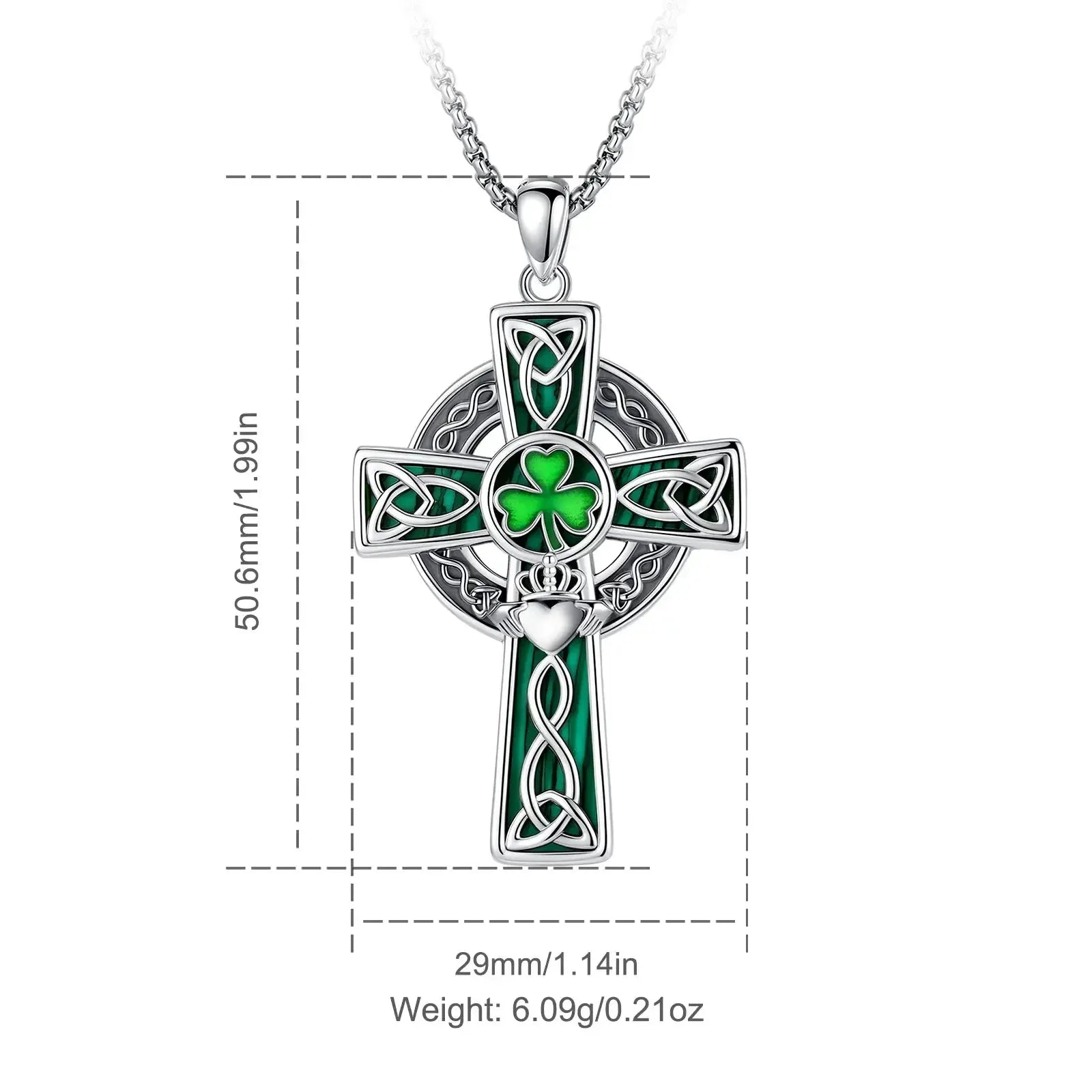 Celtic Cross Trinity Knot Necklace Shamrock Claddagh Amulet Pendant-MoonChildWorld