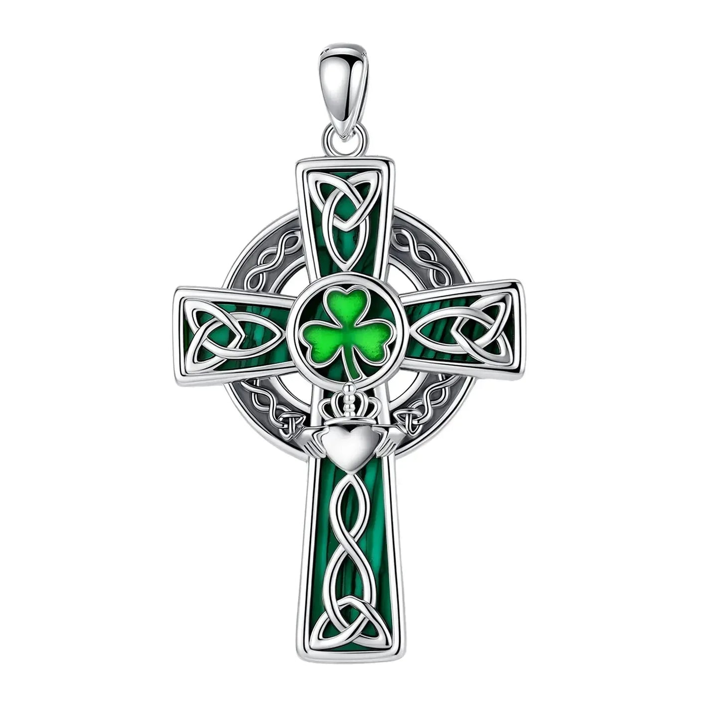 Celtic Cross Trinity Knot Necklace Shamrock Claddagh Amulet Pendant-MoonChildWorld