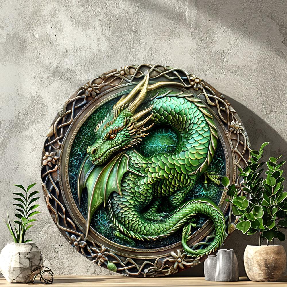 Celtic Dragon Wall Art Dragon Metal Sign Mythical Dragon Decor-MoonChildWorld