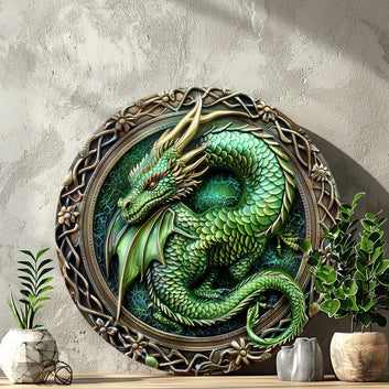 Celtic Dragon Wall Art Dragon Metal Sign Mythical Dragon Decor-MoonChildWorld