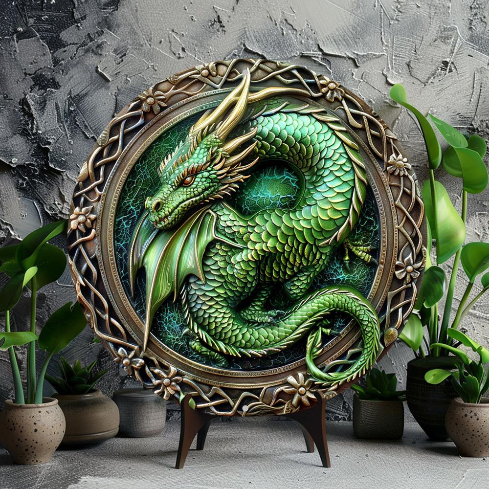 Celtic Dragon Wall Art Dragon Metal Sign Mythical Dragon Decor-MoonChildWorld
