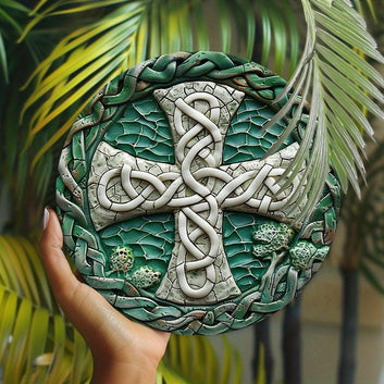 Celtic Knot Celtic Cross Metal Sign Pagan Decor-MoonChildWorld