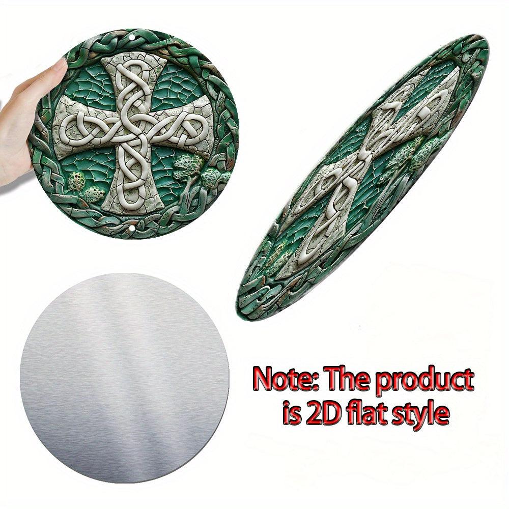Celtic Knot Celtic Cross Metal Sign Pagan Decor-MoonChildWorld